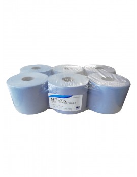 Blue 2 Ply Centrefeed Roll Pack of 6 Industrial Wiping